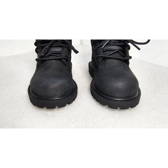 Toddler Timberland Waterproof 6" Premium Leather Black Nubuck Boots Sz 5 Medium - Picture 5 of 12
